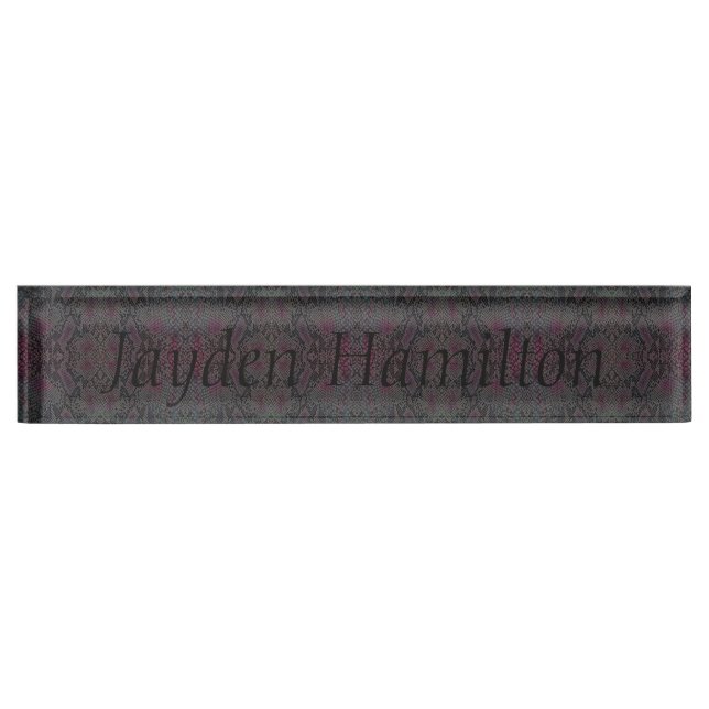 HAMbyWG - Desk Name Plate - Snake Pink/Grey (Front)