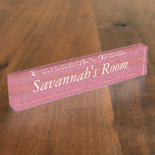 HAMbyWG - Desk Nameplate - Little Girl Pink
