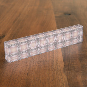 HAMbyWG - Desk Nameplate - Soft Pink/Peach/Grey
