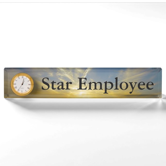 HAMbyWG - Desk Nameplate with Clock (Front)