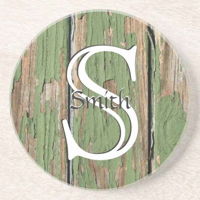 HAMbyWG - Faux Green Distressed Wood Coaster (Front)