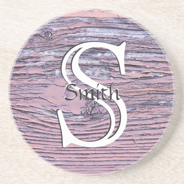 HAMbyWG - Faux Pink Distressed Wood Coaster (Front)