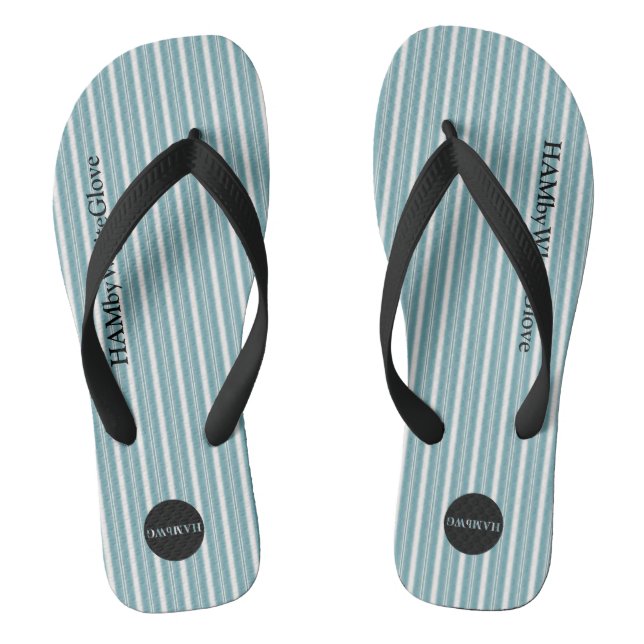 HAMbyWG - Flip-Flops  - Aqua Stripe Jandals (Footbed)