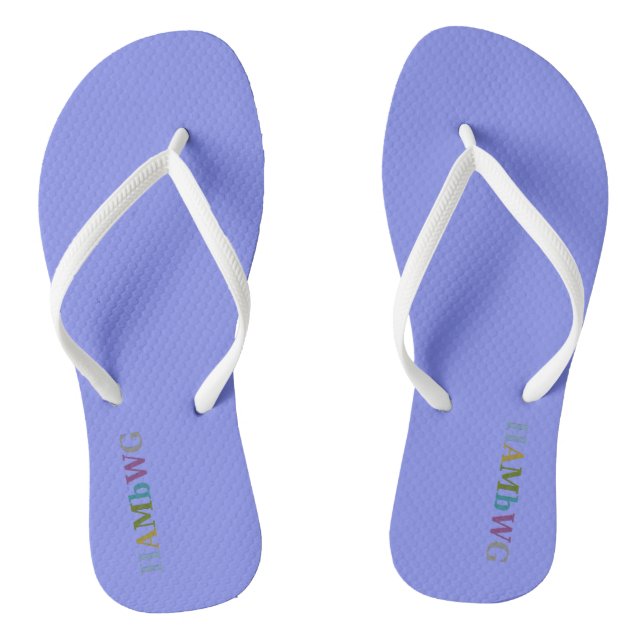 HAMbyWG - Flip-Flops -  Periwinkle w Multi Logo Jandals (Footbed)
