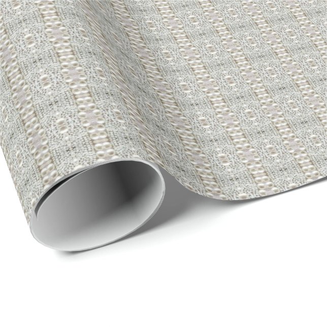 HAMbyWG - Gift Wrap - Ornate Pearls Wedding Paper (Roll Corner)