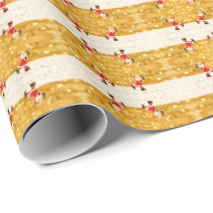 HAMbyWG - Gift Wrap - "Skating Santas" Stripe