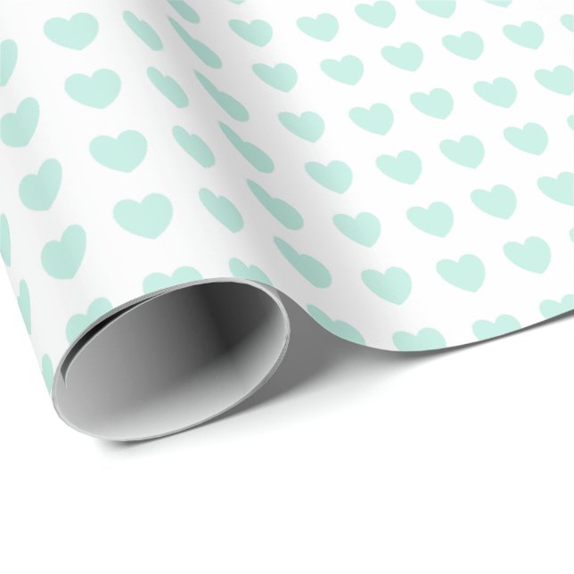 HAMbyWG - Gift Wrap - Tiny Mint Hearts 1 (Roll Corner)
