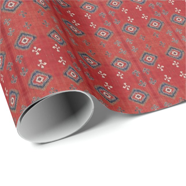 HAMbyWG - Gift Wrap - Turkish Red w Blue (Roll Corner)
