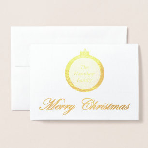 HAMbyWG Gold Foil Merry Christmas Ornament Card