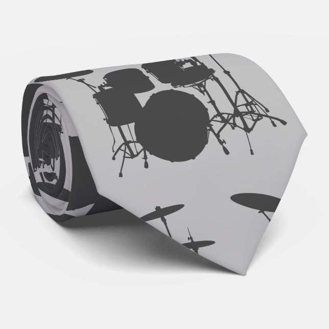HAMbyWG - Grey Drum Set Tie (Rolled)