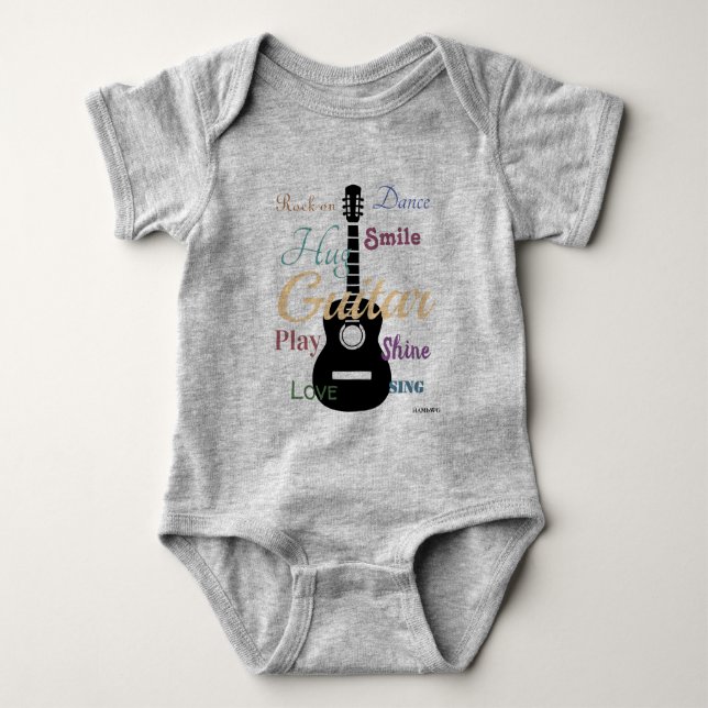 HAMbyWG -  Guitar Theme Baby Bodysuit (Front)