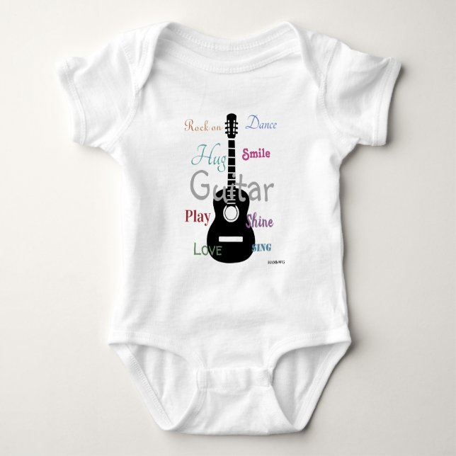 HAMbyWG -  Guitar Theme Baby Bodysuit (Front)
