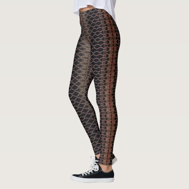 HAMbyWG Leggings - Black Gold Maroon (Left)