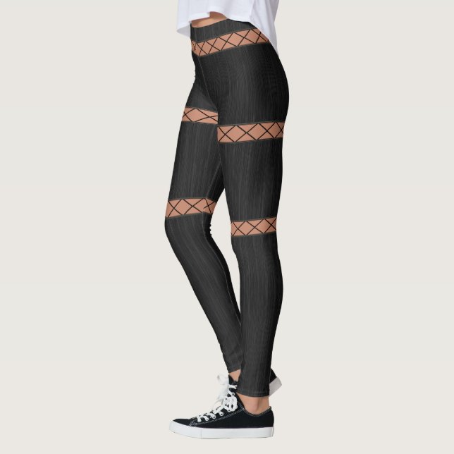 HAMbyWG - Leggings - Black Lace Design (Left)