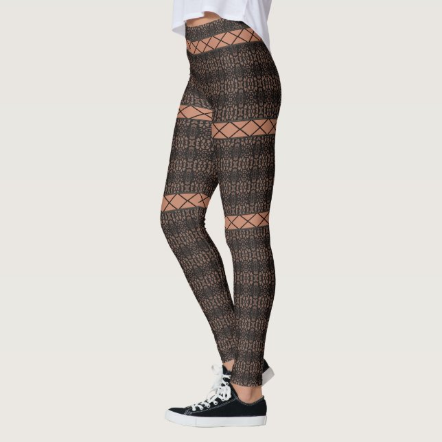 HAMbyWG - Leggings - Black Lace Design (Left)