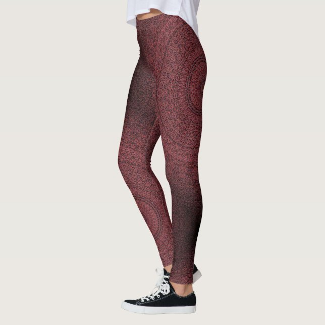 HAMbyWG - Leggings - Indian Apple Red Mandala (Left)