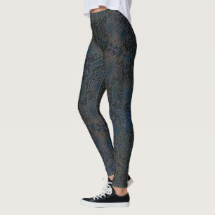 HAMbyWG - Leggings - Lizard Skin w Charcoal Blue