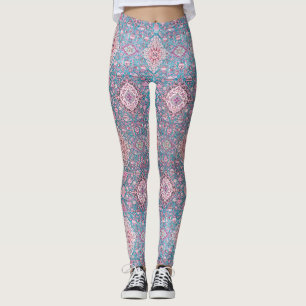 HAMbyWG - Leggings -Salmon Aqua Gypsy Print