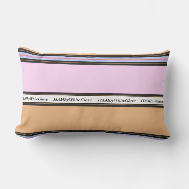 HAMbyWG - Lumbar Pillow -  Pink & Beige (Front)