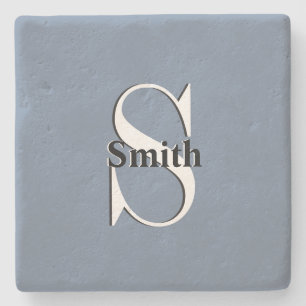 HAMbyWG Monogram Grey- Blue Stone Coaster