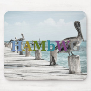 HAMbyWG - Mouse Pad - Pelicans on Dock