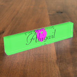 HAMbyWG - Nameplate - Neon Green/Violet Heart