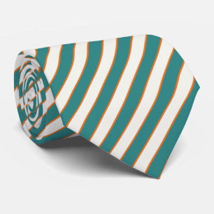 HAMbyWG - Neck Tie Teal Green/White w Orge Stripe