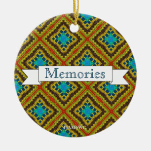 HAMbyWG - Olive, Rust & Blue Macrame Ceramic Tree Decoration