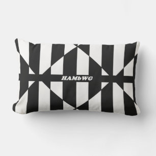 HAMbyWG Outdoor Lumbar Pillow  Blk/Wh Di Stripe