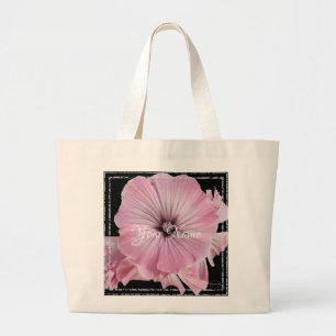 HAMbyWG Pale Pink Wispy Flower Large Tote Bag