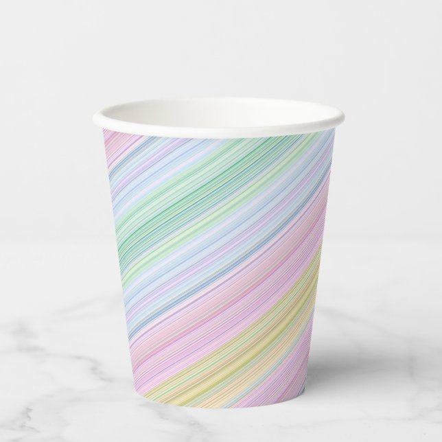 HAMbyWG - Paper Cup, 9 oz - Multicolor Lines Paper Cups (Front)