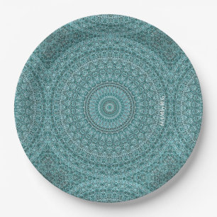 HAMbyWG - Paper Plate 7 or 9" - Light Teal Mandala