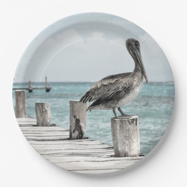 HAMbyWG - Paper Plate - Pelicans on Dock (Front)