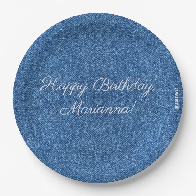 HAMbyWG - Paper Plates 9" - Denim Image (Front)