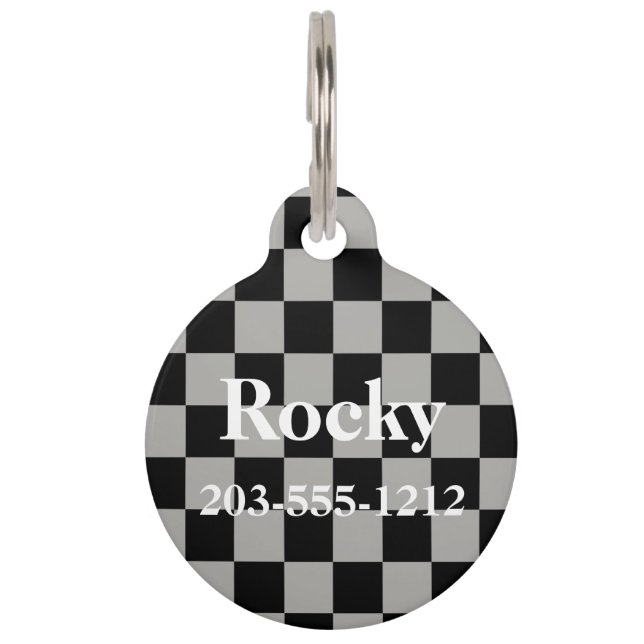 HAMbyWG - Pet Name Tag - Checkers (Front)