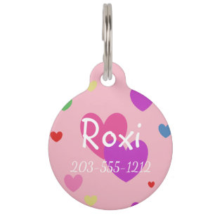 HAMbyWG - Pet Name Tag - Multi-Colour Hearts