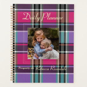 HAMbyWG - Photo Daily Planner - Pink Purple Plaid