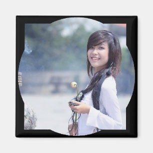 HAMbyWG - Photo Magnet with a Black Round Border
