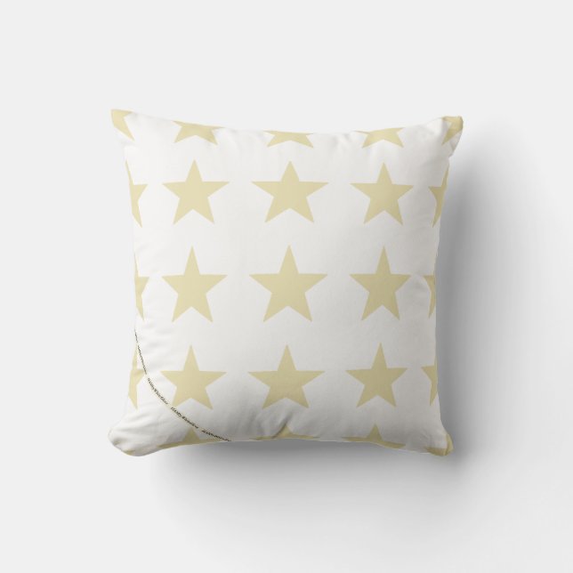 HAMbyWG - Pillow   - Beige Stars on white (Front)