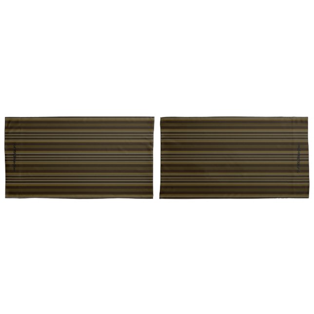 HAMbyWG - Pillow Cases - Brown Stripe (Front-Set)