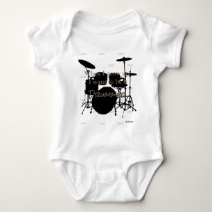 HAMbyWG - Romper, T-shirt, Snap T - Drum Theme Baby Bodysuit
