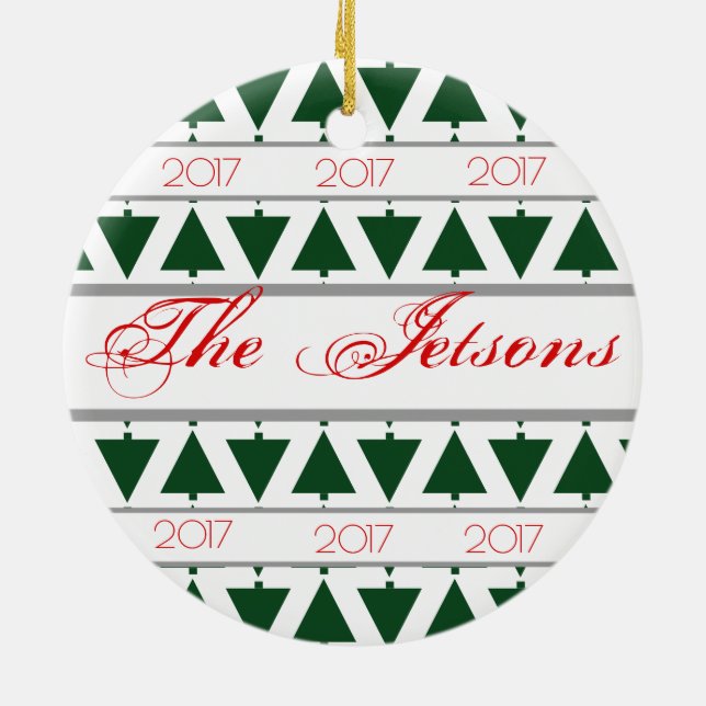 HAMbyWG  Round Ornament - Green and White (Back)