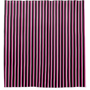 HAMbyWG - Shower Curtain - Blk/Pink/Wh Stripe