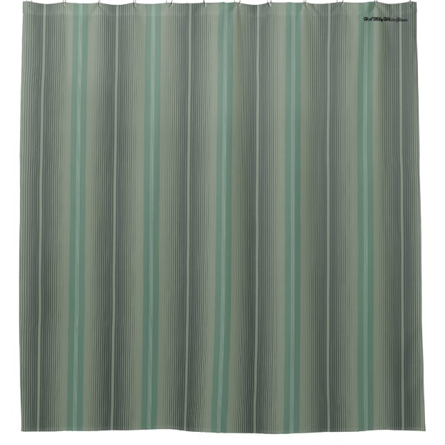 HAMbyWG - Shower Curtain - Sage & Black Stripe (Front)
