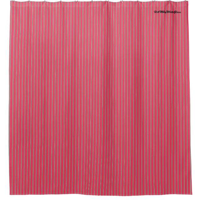 HAMbyWG - Shower Curtain - Stripe Melon Pink (Front)