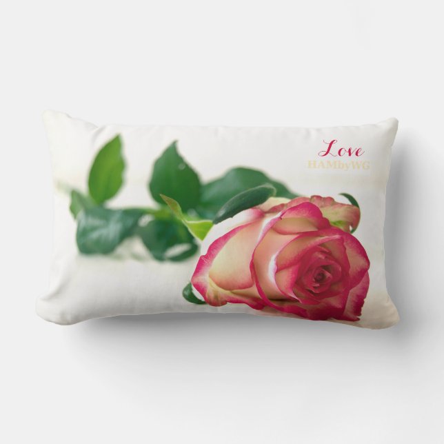 HAMbyWG - Single Rose Throw Pillow (Front)