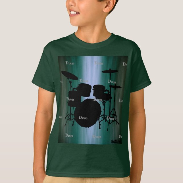 HAMbyWG -  T Shirt -  Teal -  Drums (Front)