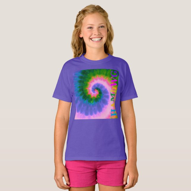 HAMbyWG - T-Shirts - Tie Dye Multi-Colour Side Log (Front Full)