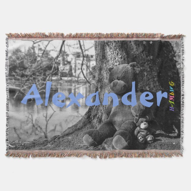HAMbyWG - Throw Blanket - Teddy Bears w your name (Front)