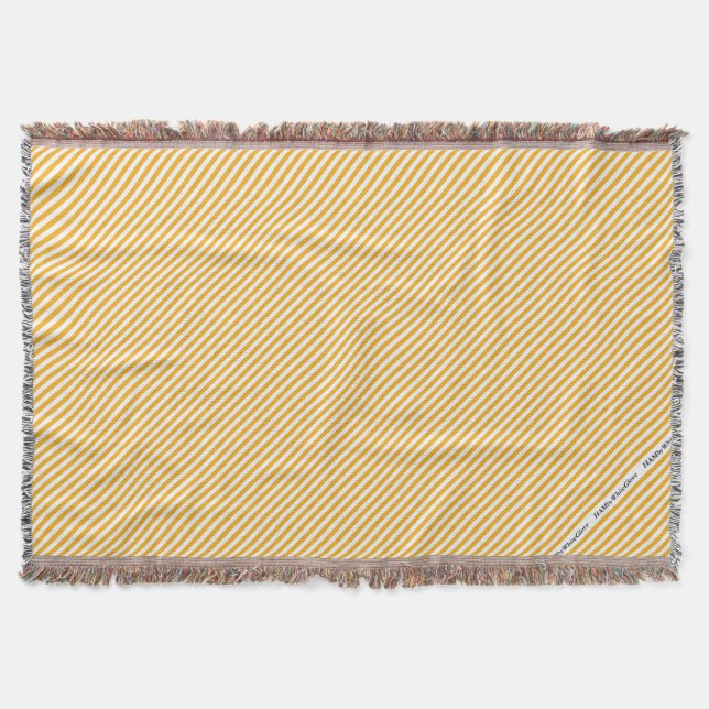 HAMbyWG - Throw Blanket - Yellow & White Diagonal (Front)